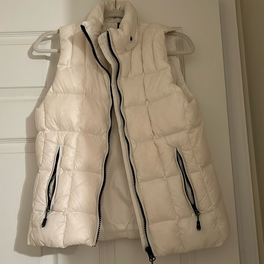 Cream puffer vest